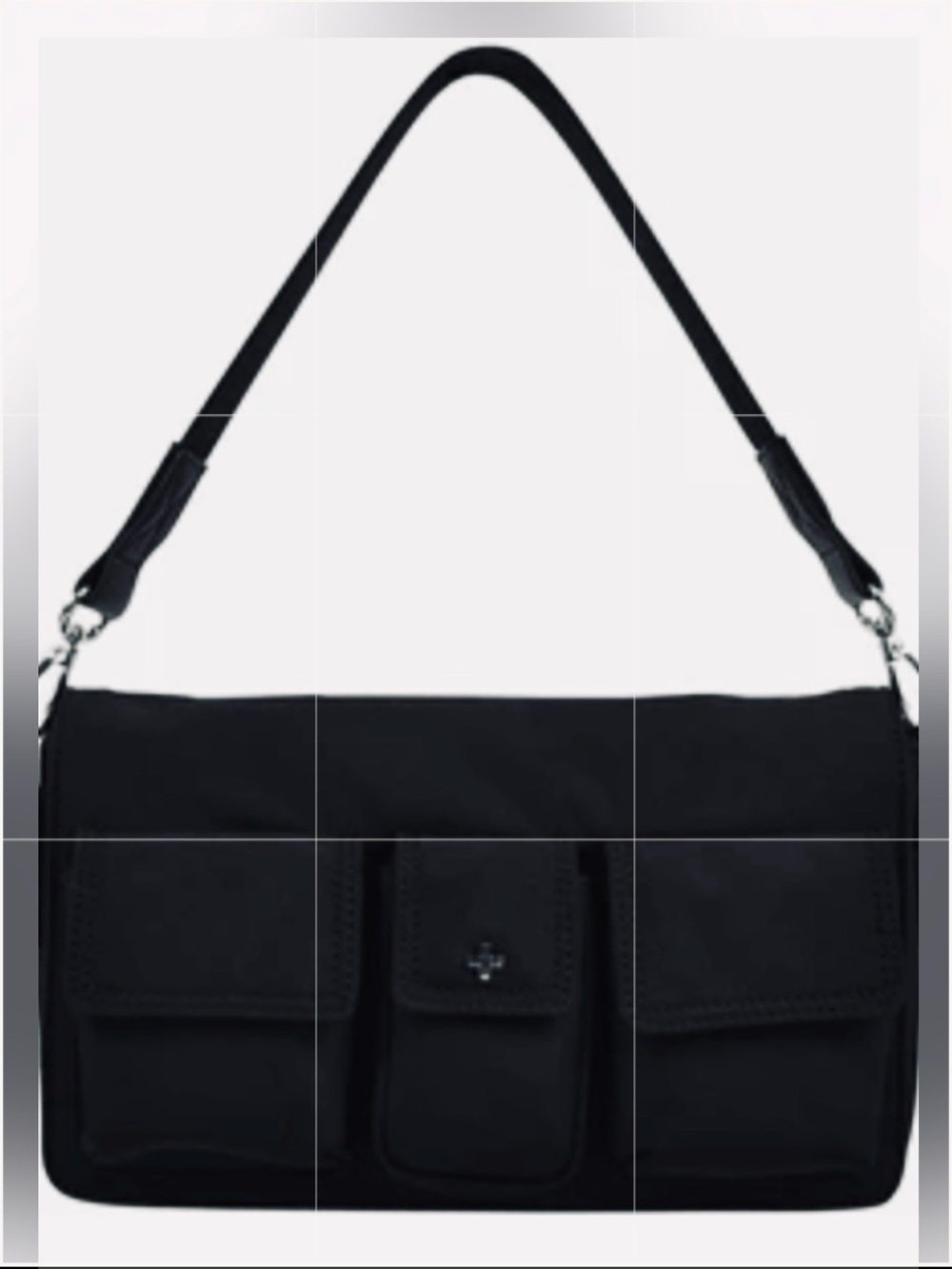 Peta + Jain Black Shoulder Crossbody Clutch Hand Bag with Triple Front Pockets